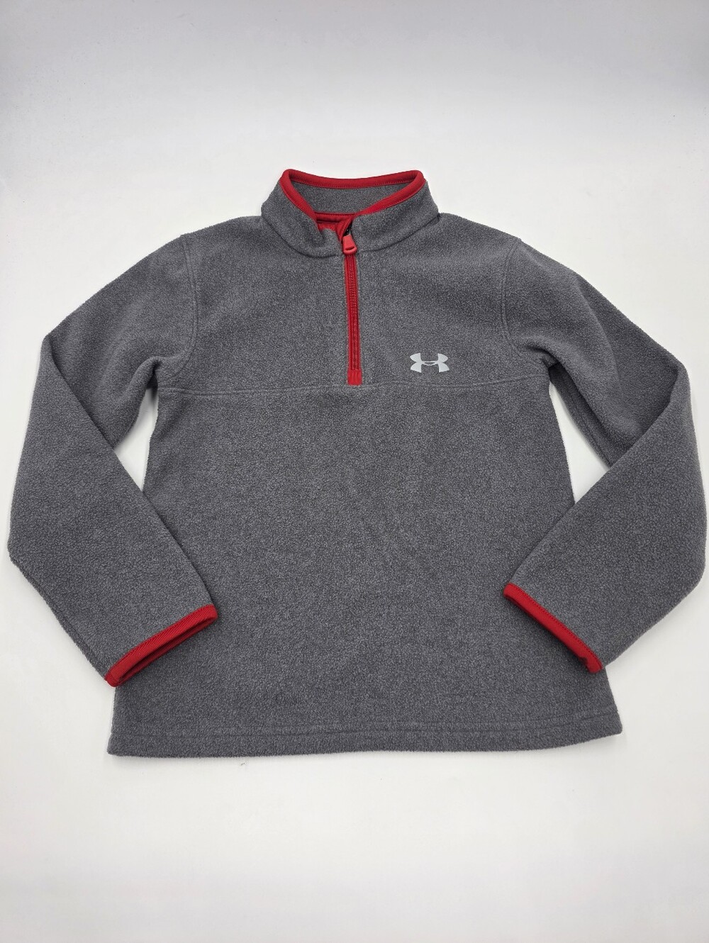 Under Armour boys' gray fleece 1/4 zip pullover size 6